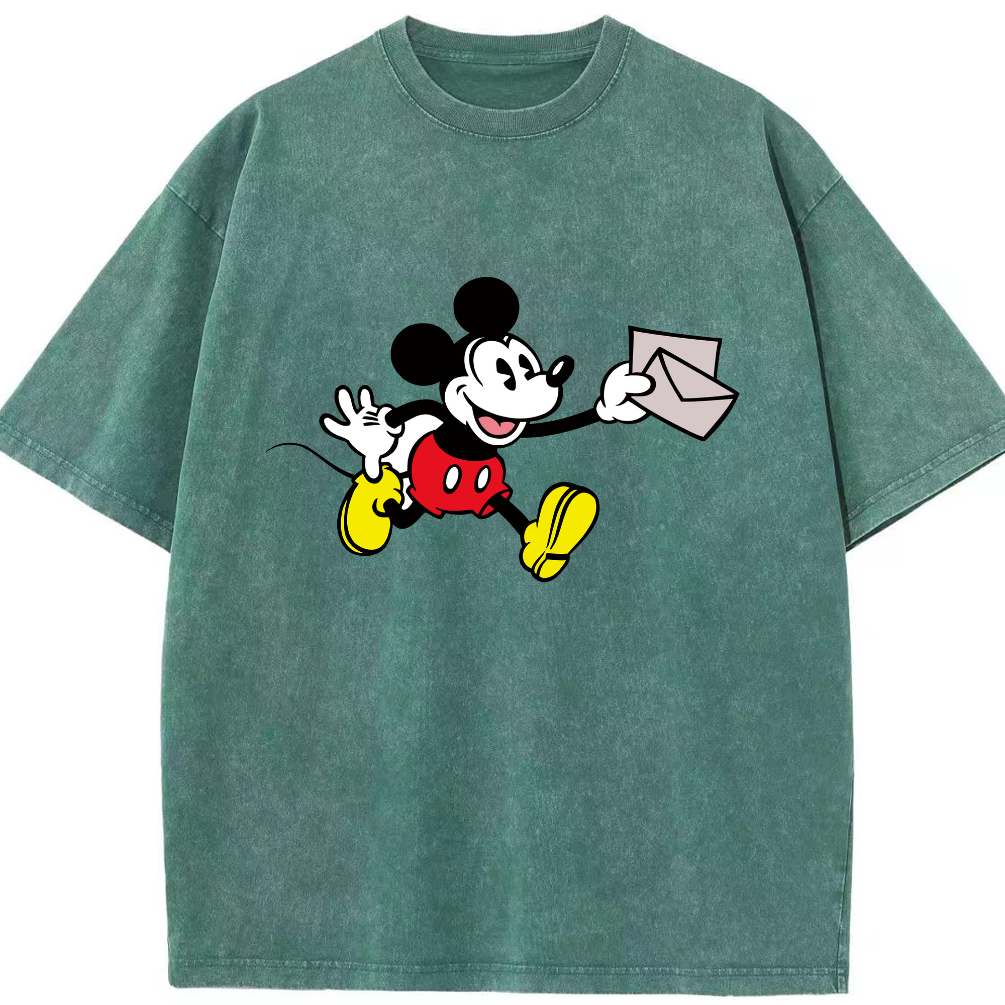 （画像用） ミッキーマウス Mickey Mouse 綿100% ヴィンテージ風 半袖Tシャツ（フロントプリント）